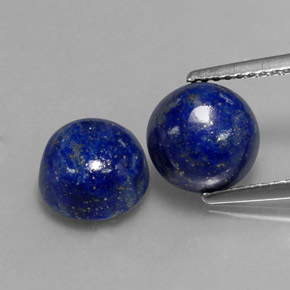 Gemas de lapislázuli azul natural de  ct, corte redondo, opaco