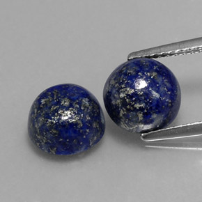 Gemas de lapislázuli azul natural de  ct, corte redondo, opaco