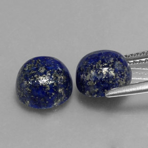 Gemas de lapislázuli azul natural de  ct, corte redondo, opaco