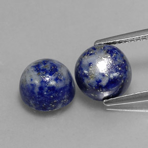 Gemas de lapislázuli azul natural de  ct, corte redondo, opaco