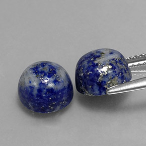 Gemas de lapislázuli azul natural de  ct, corte redondo, opaco