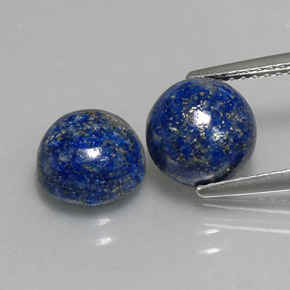 Gemas de lapislázuli azul natural de  ct, corte redondo, opaco