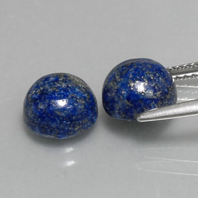 Gemas de lapislázuli azul natural de  ct, corte redondo, opaco