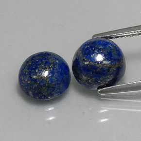 Gemas de lapislázuli azul natural de  ct, corte redondo, opaco