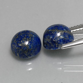 Gemas de lapislázuli azul natural de  ct, corte redondo, opaco