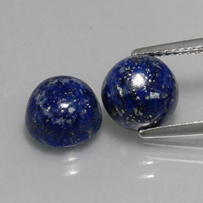 Gemas de lapislázuli azul natural de  ct, corte redondo, opaco