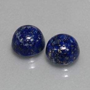 Gemas de lapislázuli azul natural de  ct, corte redondo, opaco