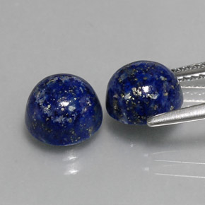 Gemas de lapislázuli azul natural de  ct, corte redondo, opaco