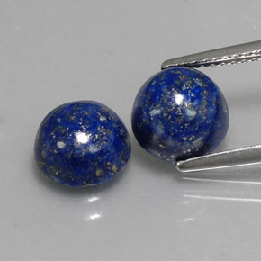 Gemas de lapislázuli azul natural de  ct, corte redondo, opaco