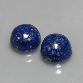 Gemas de lapislázuli azul natural de  ct, corte redondo, opaco
