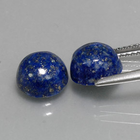 Gemas de lapislázuli azul natural de  ct, corte redondo, opaco