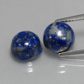 Gemas de lapislázuli azul natural de  ct, corte redondo, opaco