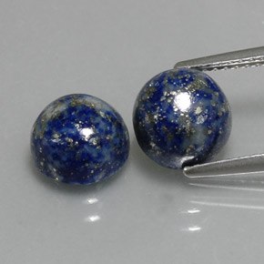 Gemas de lapislázuli azul natural de  ct, corte redondo, opaco