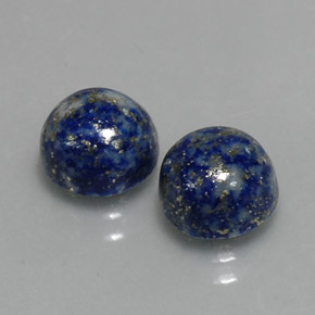 Gemas de lapislázuli azul natural de  ct, corte redondo, opaco
