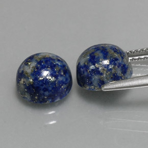 Gemas de lapislázuli azul natural de  ct, corte redondo, opaco
