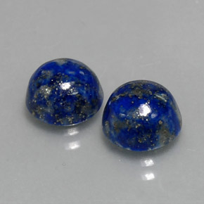 Gemas de lapislázuli azul natural de  ct, corte redondo, opaco