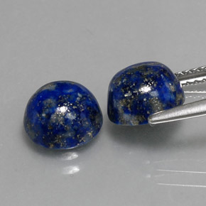 Gemas de lapislázuli azul natural de  ct, corte redondo, opaco