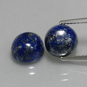 Gemas de lapislázuli azul natural de  ct, corte redondo, opaco