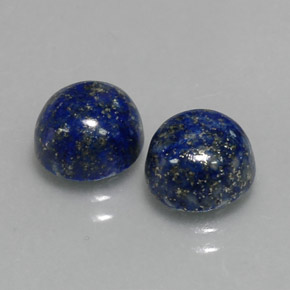 Gemas de lapislázuli azul natural de  ct, corte redondo, opaco