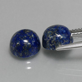 Gemas de lapislázuli azul natural de  ct, corte redondo, opaco