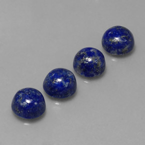 Gemas de lapislázuli azul natural de  ct, corte redondo, opaco