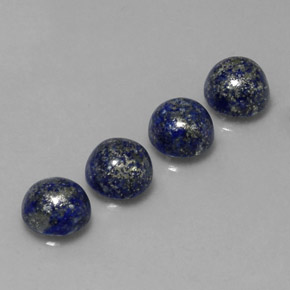 Gemas de lapislázuli azul natural de  ct, corte redondo, opaco