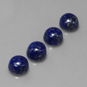 Gemas de lapislázuli azul natural de  ct, corte redondo, opaco