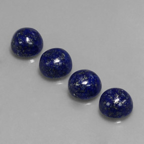 Gemas de lapislázuli azul natural de  ct, corte redondo, opaco