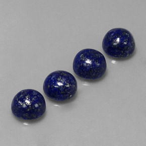 Gemas de lapislázuli azul natural de  ct, corte redondo, opaco