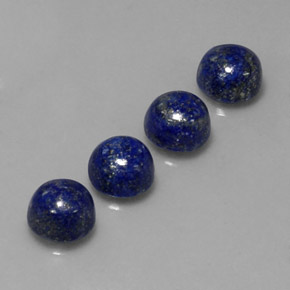 Gemas de lapislázuli azul natural de  ct, corte redondo, opaco