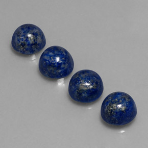 Gemas de lapislázuli azul natural de  ct, corte redondo, opaco