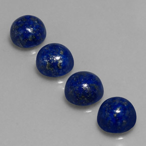 Gemas de lapislázuli azul natural de  ct, corte redondo, opaco
