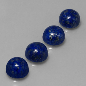 Gemas de lapislázuli azul natural de  ct, corte redondo, opaco