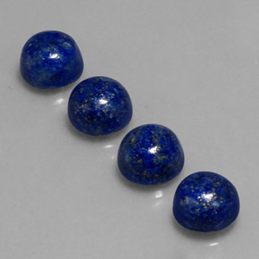 Gemas de lapislázuli azul natural de  ct, corte redondo, opaco