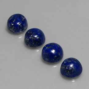 Gemas de lapislázuli azul natural de  ct, corte redondo, opaco