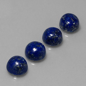 Gemas de lapislázuli azul natural de  ct, corte redondo, opaco