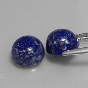 Gemas de lapislázuli azul natural de  ct, corte redondo, opaco