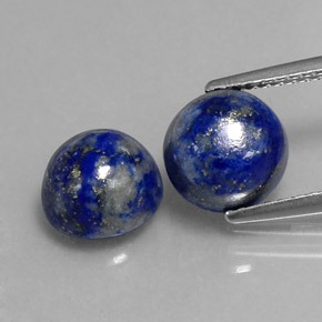 Gemas de lapislázuli azul natural de  ct, corte redondo, opaco