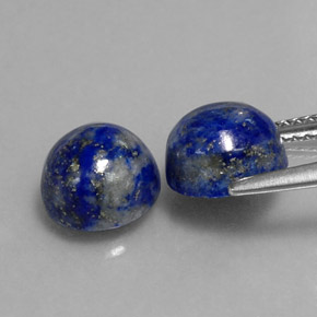Gemas de lapislázuli azul natural de  ct, corte redondo, opaco