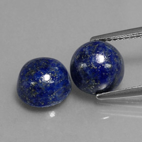 Gemas de lapislázuli azul natural de  ct, corte redondo, opaco