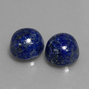 Gemas de lapislázuli azul natural de  ct, corte redondo, opaco