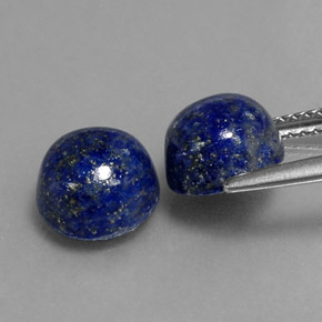 Gemas de lapislázuli azul natural de  ct, corte redondo, opaco