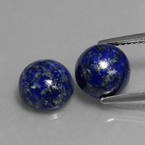 Gemas de lapislázuli azul natural de  ct, corte redondo, opaco