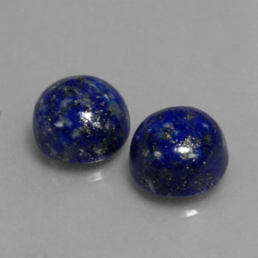 Gemas de lapislázuli azul natural de  ct, corte redondo, opaco