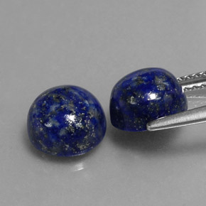 Gemas de lapislázuli azul natural de  ct, corte redondo, opaco