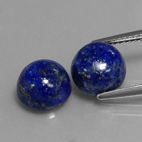 Gemas de lapislázuli azul natural de  ct, corte redondo, opaco