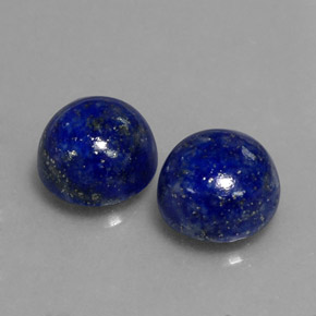 Gemas de lapislázuli azul natural de  ct, corte redondo, opaco