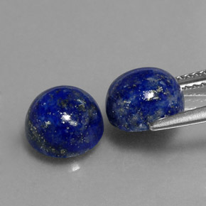 Gemas de lapislázuli azul natural de  ct, corte redondo, opaco