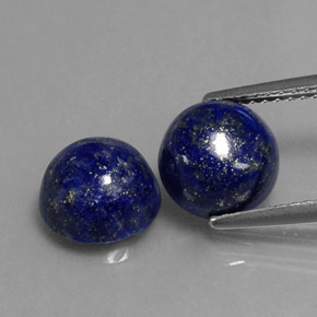 Gemas de lapislázuli azul natural de  ct, corte redondo, opaco
