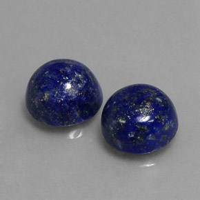 Gemas de lapislázuli azul natural de  ct, corte redondo, opaco
